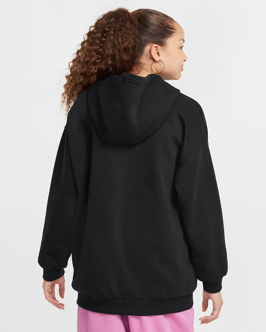 Nike Sportswear Club Fleece Big Kids' Oversized Pullover Hoodie - Black - FZ5579-010
