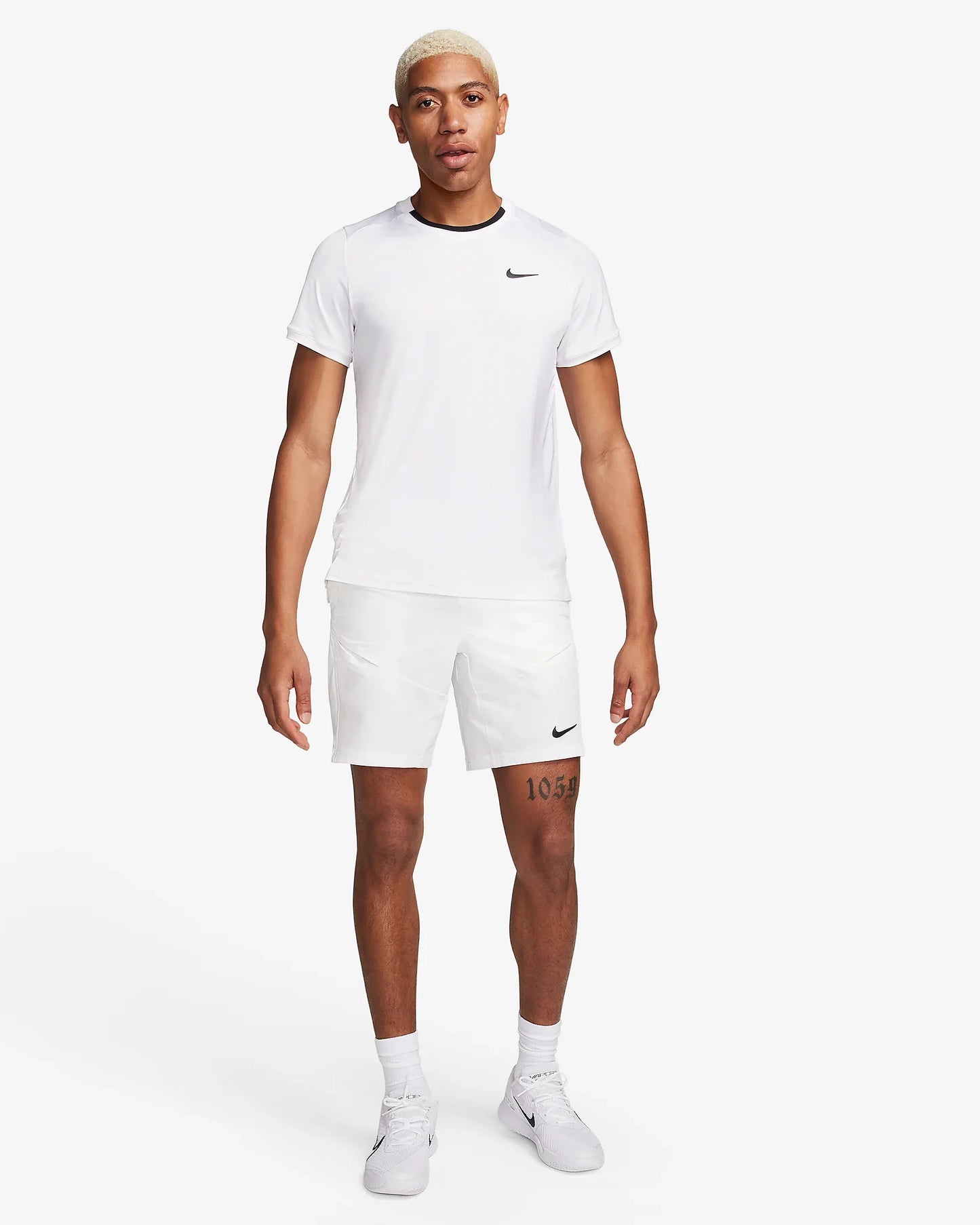 NikeCourt Advantage Men's Dri-FIT Tennis Top - White Black - FD5320-102