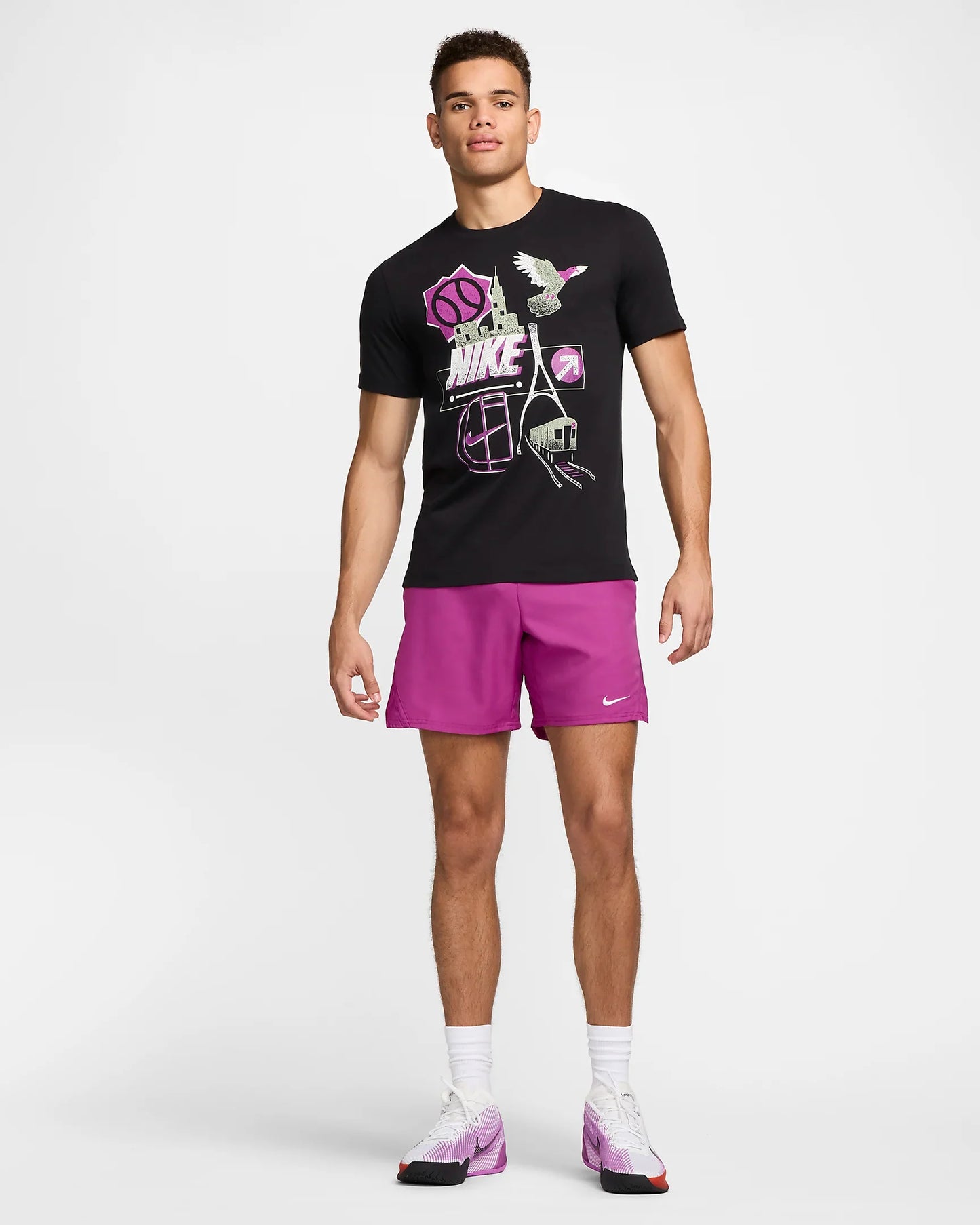 NikeCourt Men's Dri-FIT Tennis T-Shirt - Black - FZ8109-010
