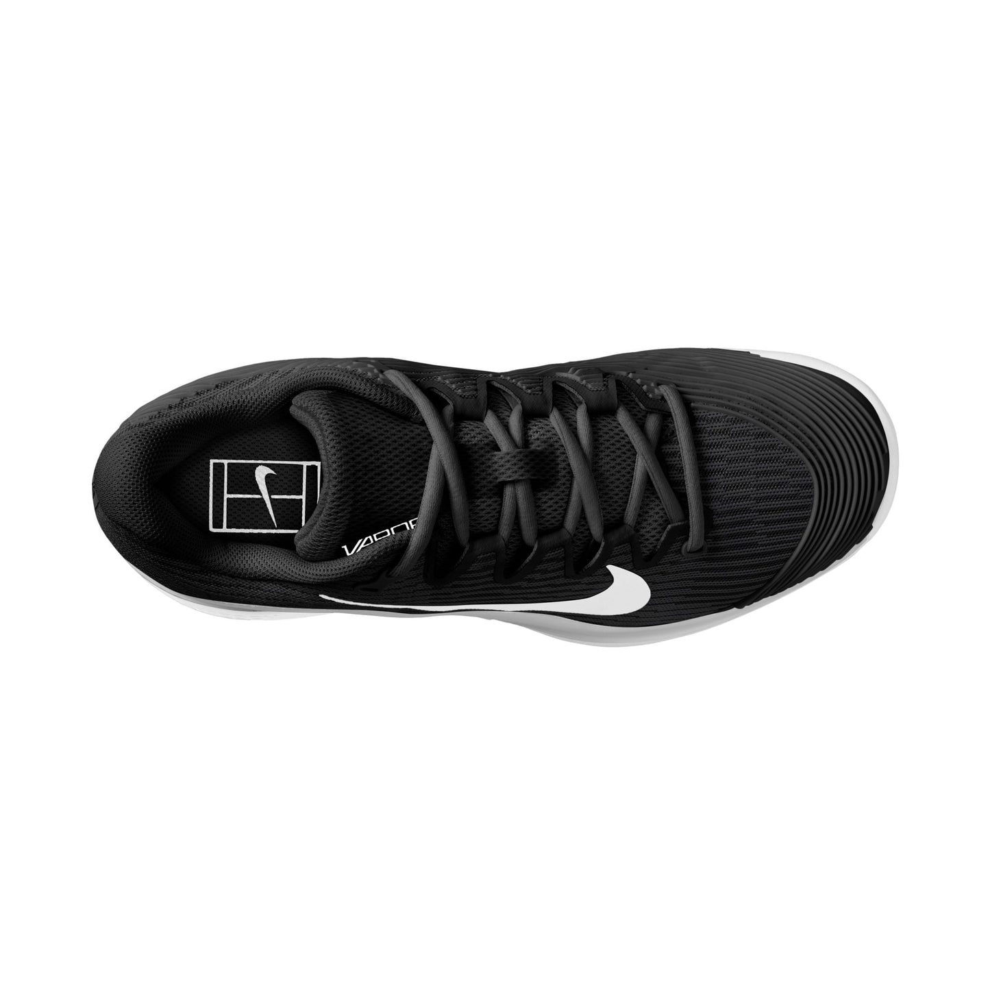 Nike Vapor 12 Women's Hard Court Tennis Shoes - Black White-Dk Smoke Grey - FV5554-001
