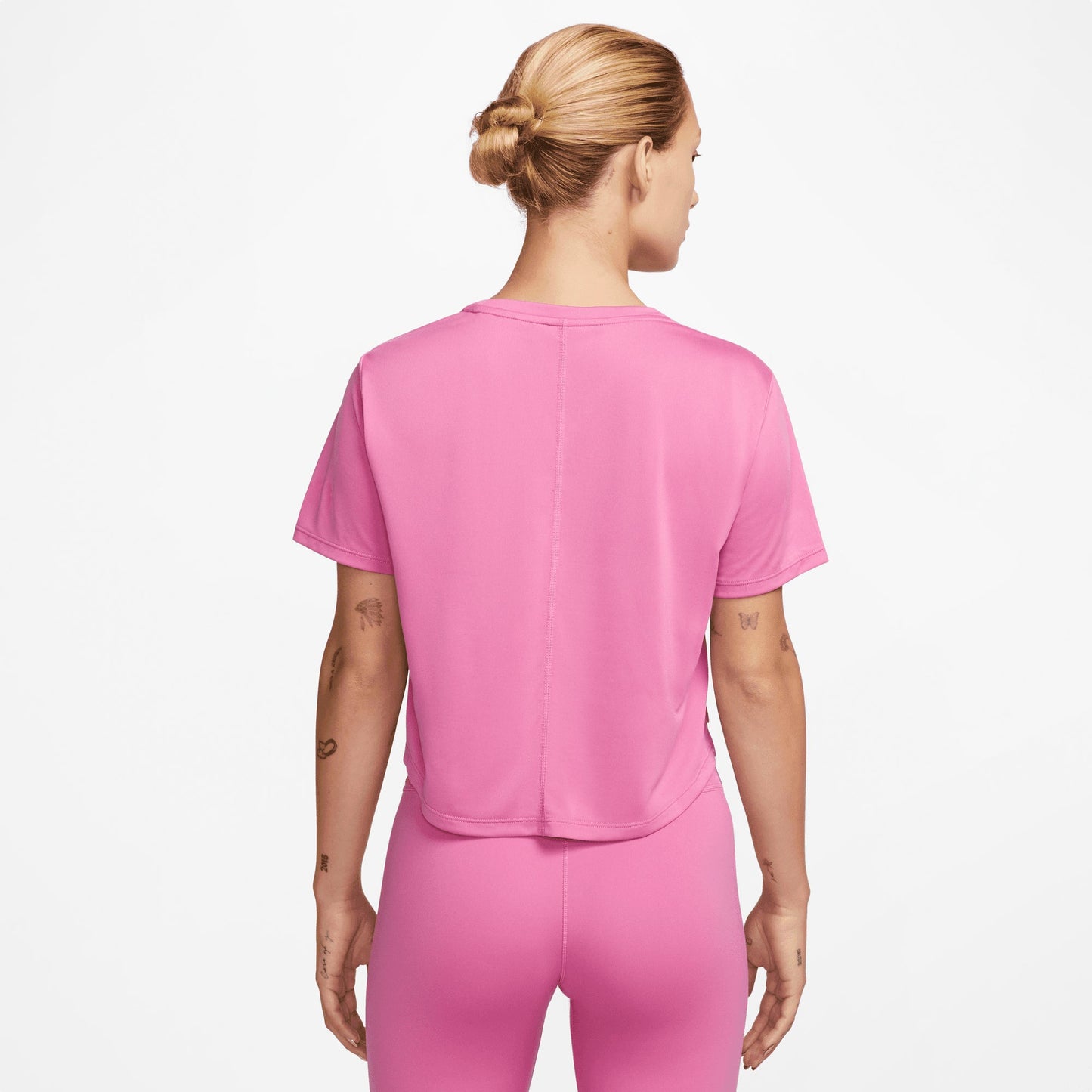 Nike Dri-FIT One Women's Standard Fit Short-Sleeve Cropped Top - Cosmic Fuchsia White - DD4954-665