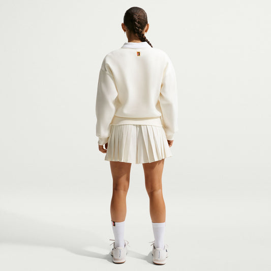 Nike Women's NikeCourt Crt Cltn Flc Crew - Sail - IB0757-133