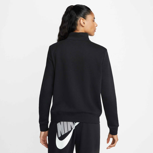 Nike Women's Sportswear Club Fleece Quater Zip - Black - DQ5838-010