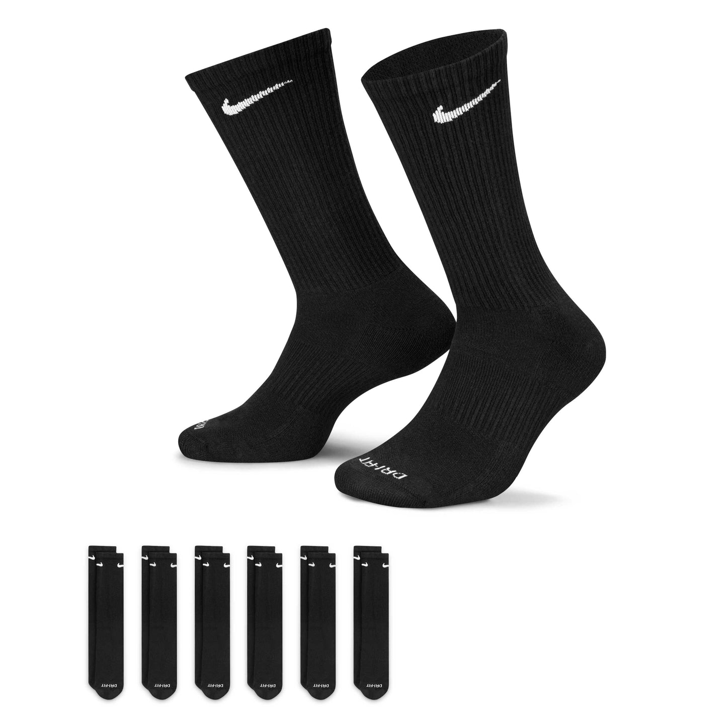 Nike Everyday Plus Cushioned Socks (6 Pairs) - Black - SX6897-010