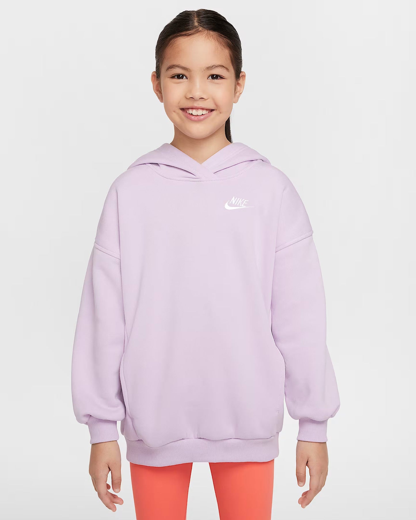 Nike Sportswear Club Fleece Big Kids' Oversized Pullover Hoodie - Doll White - FZ5579-537