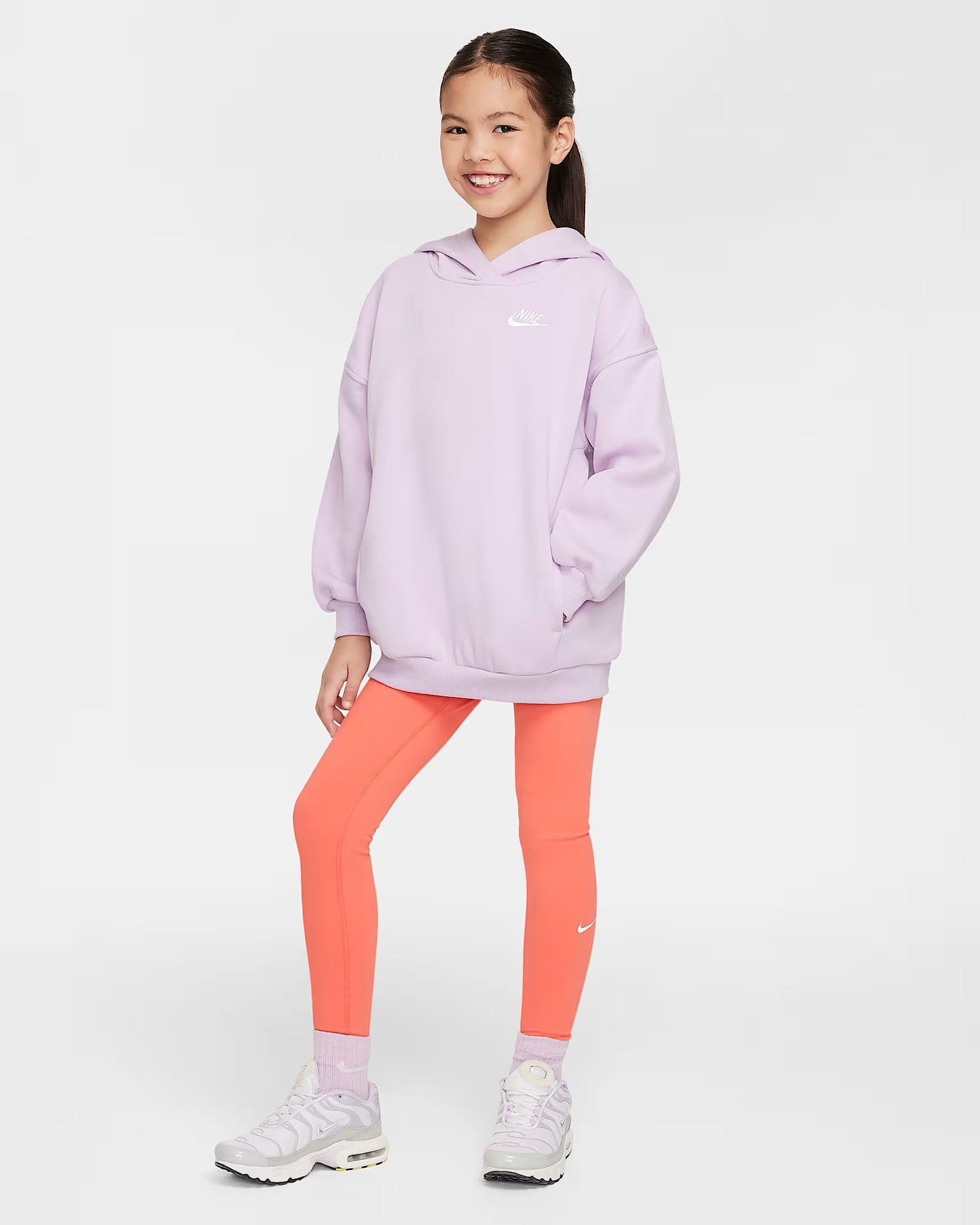 Nike Sportswear Club Fleece Big Kids' Oversized Pullover Hoodie - Doll White - FZ5579-537