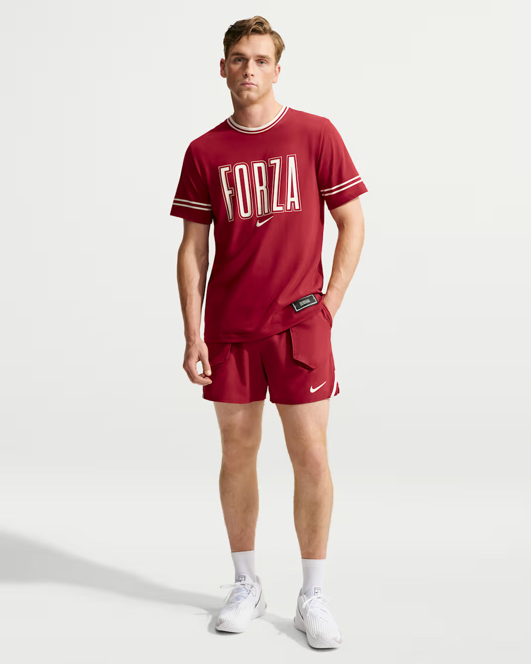 Jannik Sinner Men's Dri-FIT Tennis T-Shirt Dri-FIT US Open - Red - IM6123-677