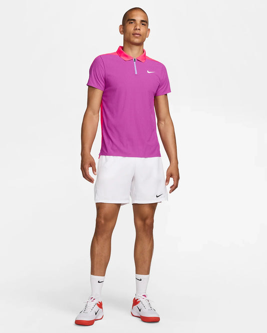Nike Men's Slam Dri-FIT Advantage Slam Ultimate Tennis Polo - Hot Fuchsia Aster Pink White - FQ2015-518