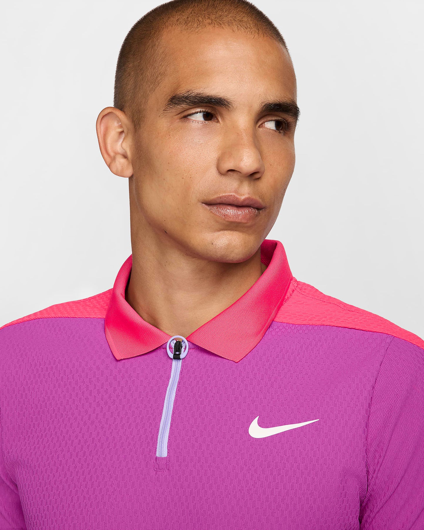 Nike Men's Slam Dri-FIT Advantage Slam Ultimate Tennis Polo - Hot Fuchsia Aster Pink White - FQ2015-518