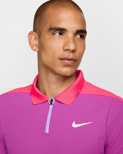 Nike Men's Slam Dri-FIT Advantage Slam Ultimate Tennis Polo - Hot Fuchsia Aster Pink White - FQ2015-518