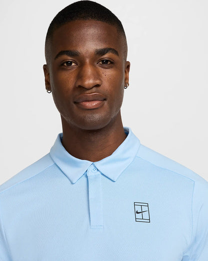 NikeCourt Advantage Men's Dri-FIT Tennis Polo - Psychic Blue Star Blue Black - FZ6907-422