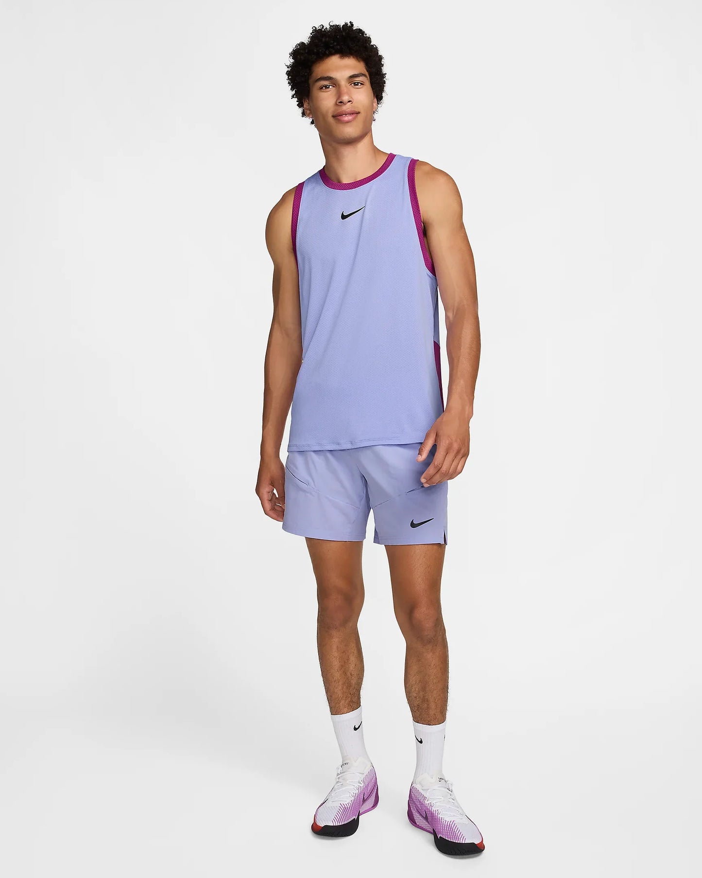 NikeCourt Advantage Men's Dri-FIT 7" Tennis Shorts - Light Purple - FD5336-580