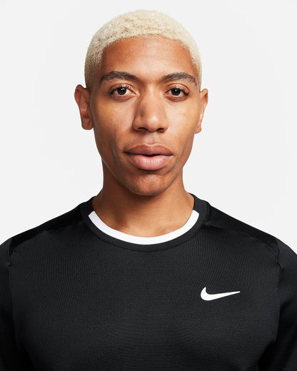 NikeCourt Advantage Men's Dri-FIT Tennis Top - Black White - FD5320-011