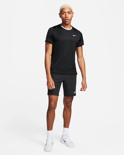 NikeCourt Advantage Men's Dri-FIT Tennis Top - Black White - FD5320-011