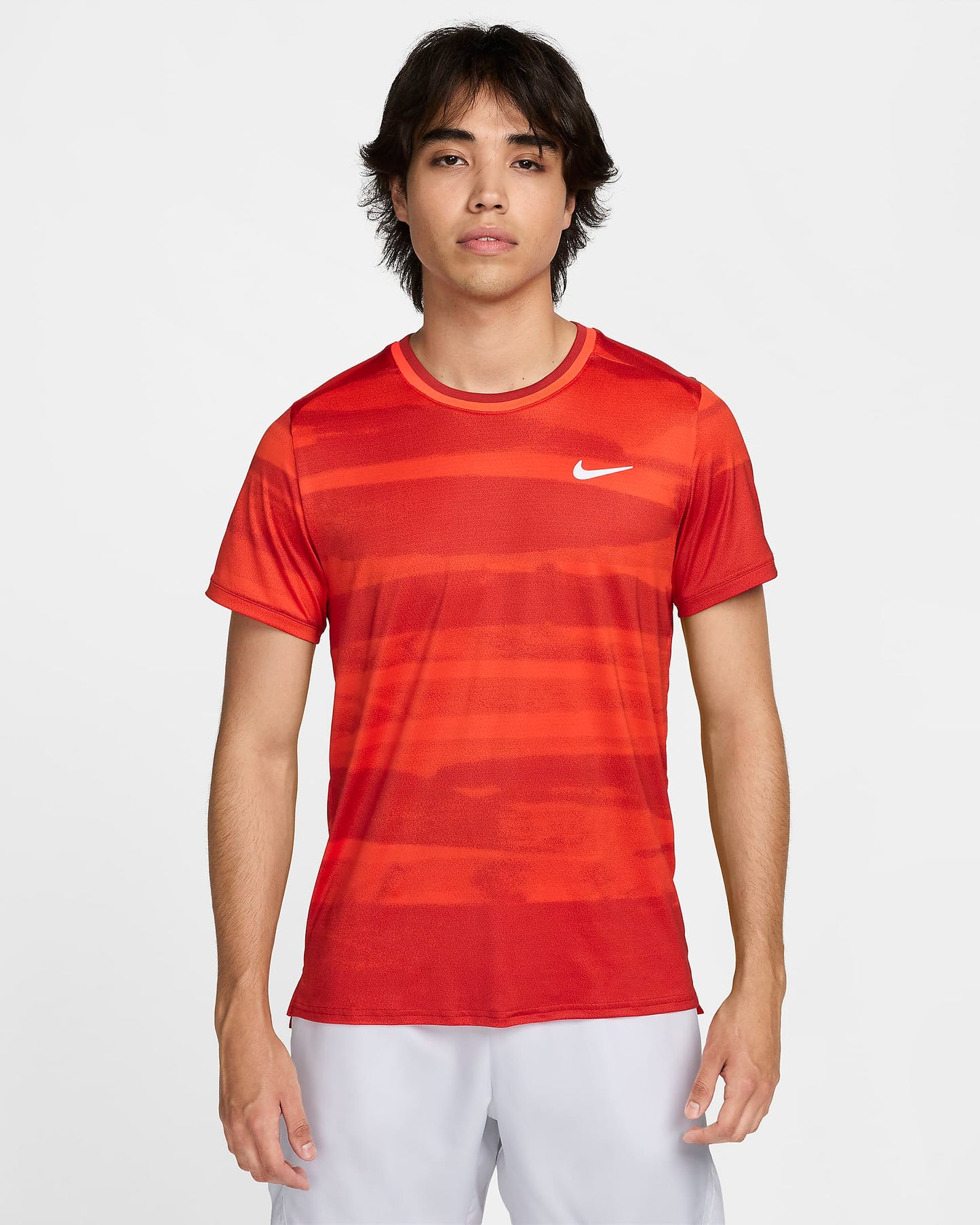 NikeCourt Advantage Men's Dri-FIT Tennis Top - Team Orange White - FQ2088-891