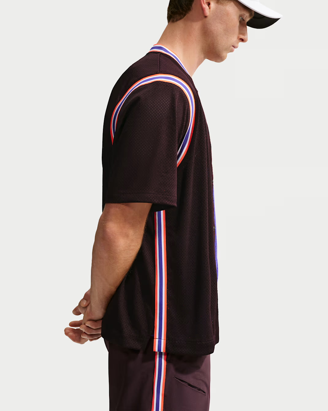 NikeCourt Men's Dri-FIT Slam Short Sleeve Button Up New York - Burgundy Ash - IM6611-647