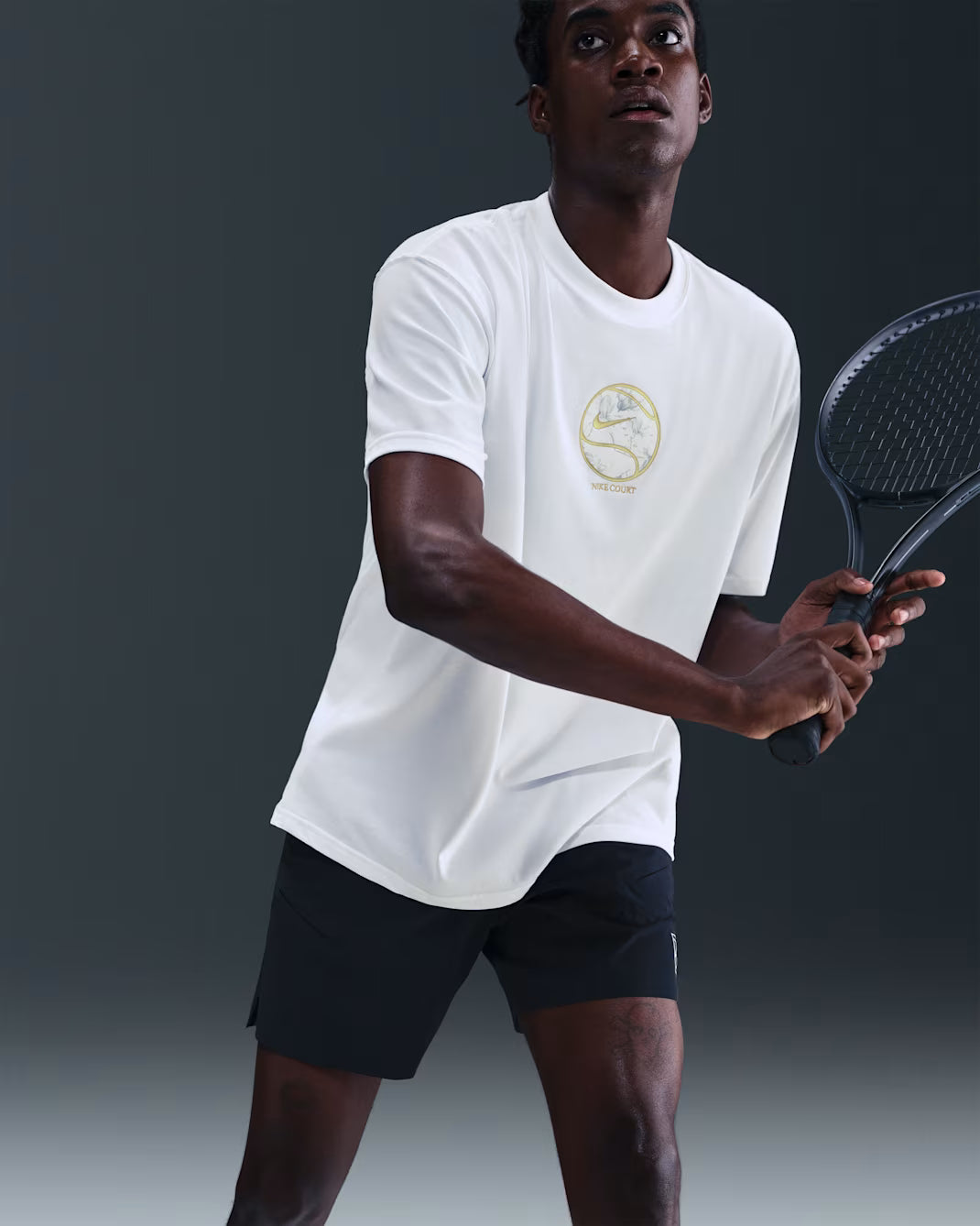 Nike Men's NikeCourt Dri-FIT Tee M90 Shadow Masters - White - IO6234-100