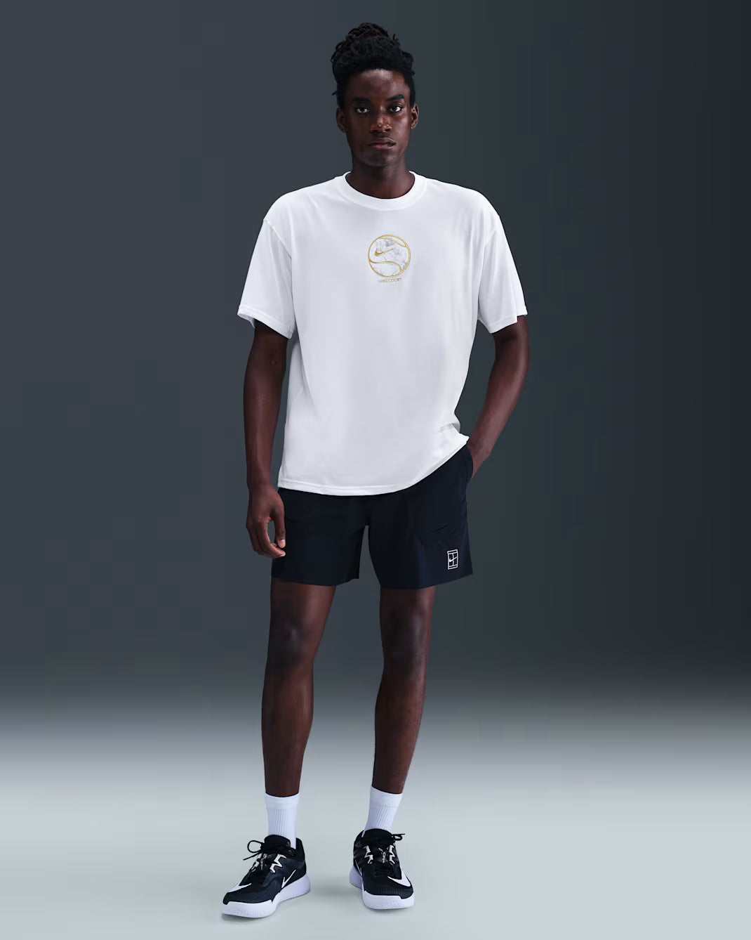 Nike Men's NikeCourt Dri-FIT Tee M90 Shadow Masters - White - IO6234-100