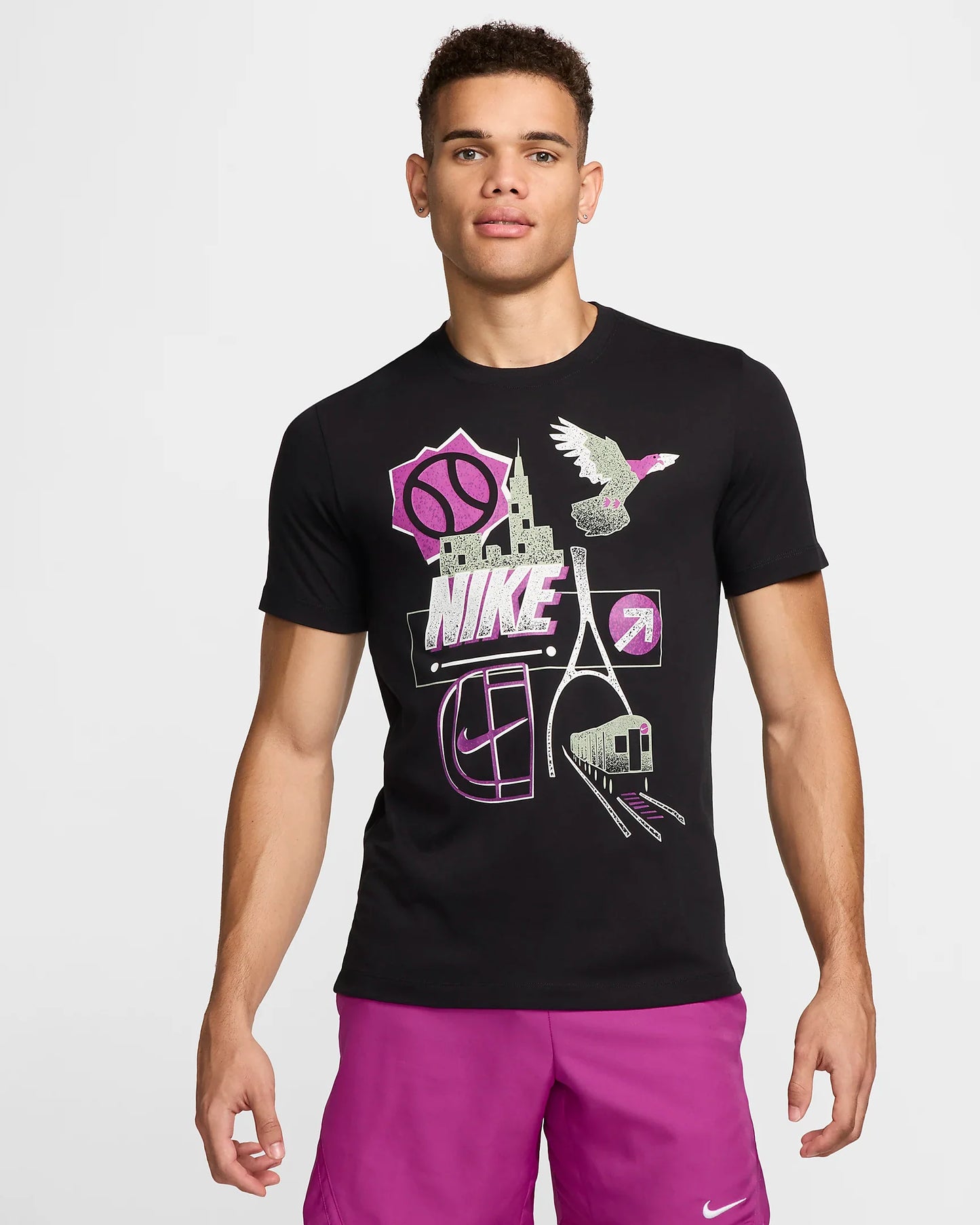 NikeCourt Men's Dri-FIT Tennis T-Shirt - Black - FZ8109-010