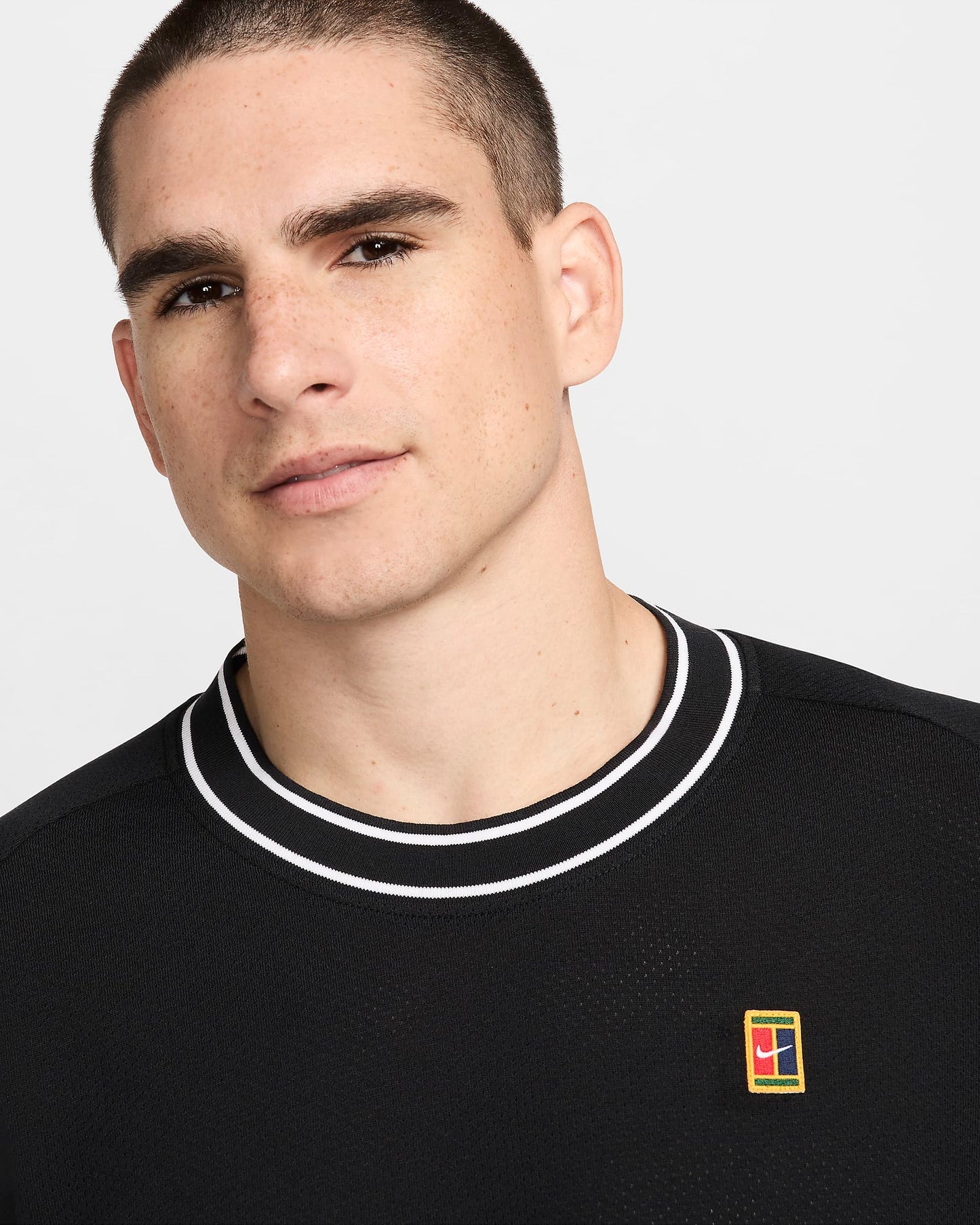 NikeCourt Heritage Men's Short-Sleeve Tennis Top - Black - FN0318-010