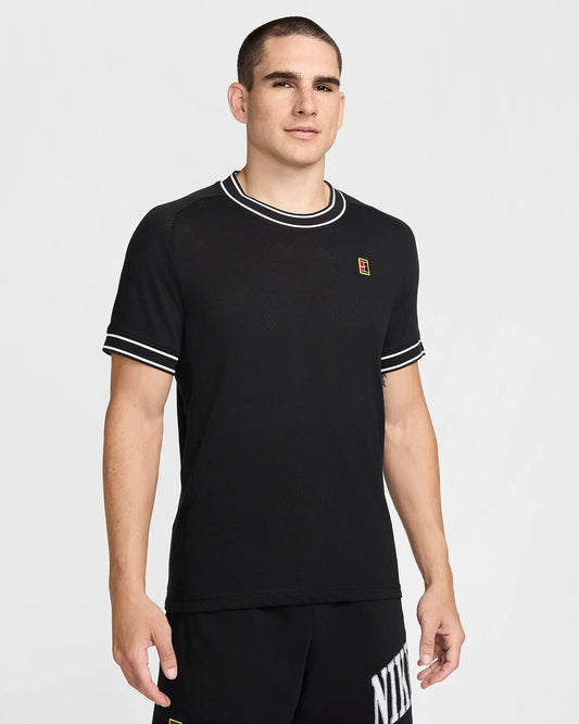 NikeCourt Heritage Men's Short-Sleeve Tennis Top - Black - FN0318-010