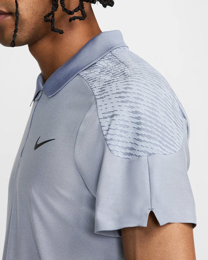 Nike Slam Men's Dri-FIT ADV Tennis Polo - Lt Armory Blue Ashen Slate White - FD5244-440