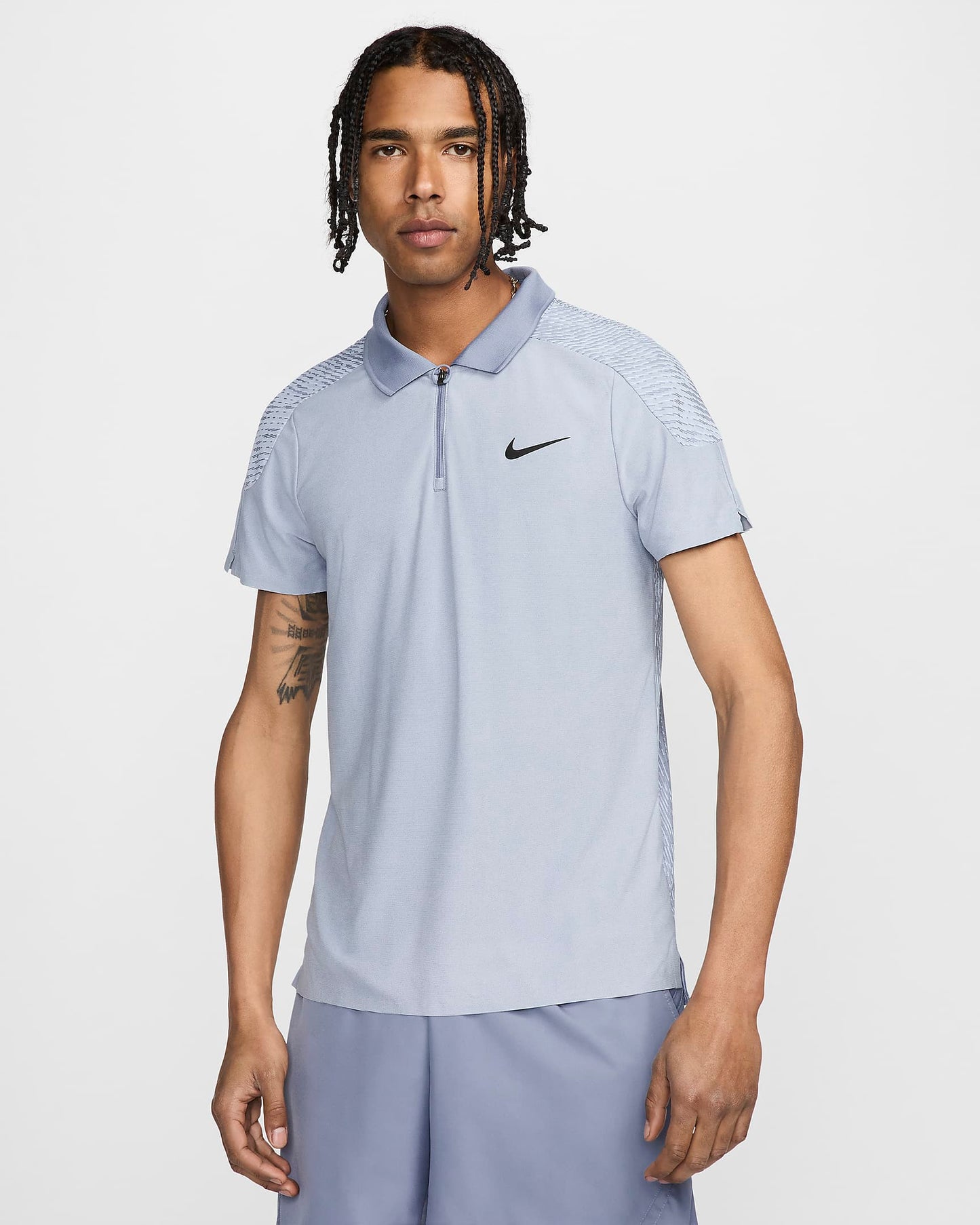 Nike Slam Men's Dri-FIT ADV Tennis Polo - Lt Armory Blue Ashen Slate White - FD5244-440