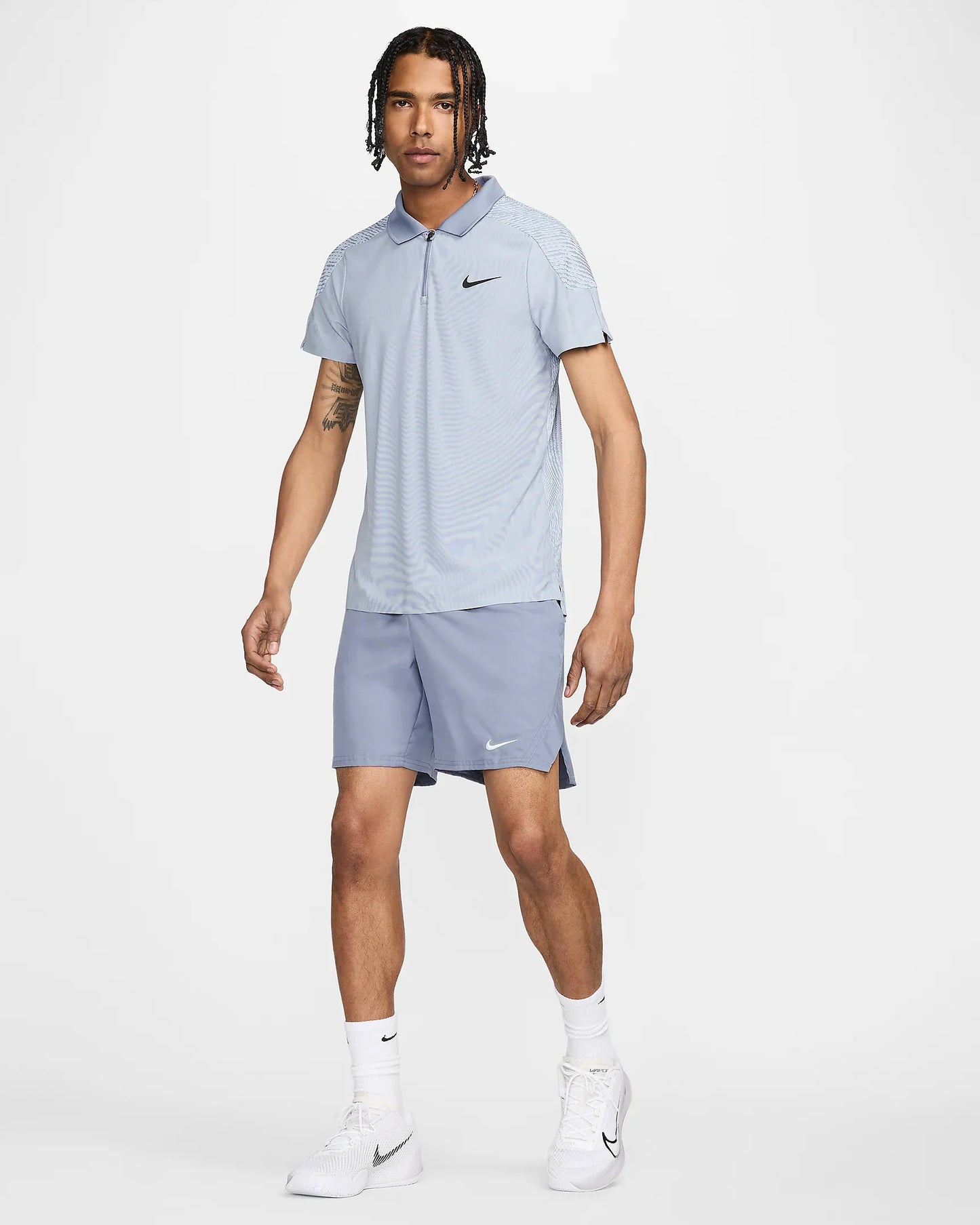 Nike Slam Men's Dri-FIT ADV Tennis Polo - Lt Armory Blue Ashen Slate White - FD5244-440
