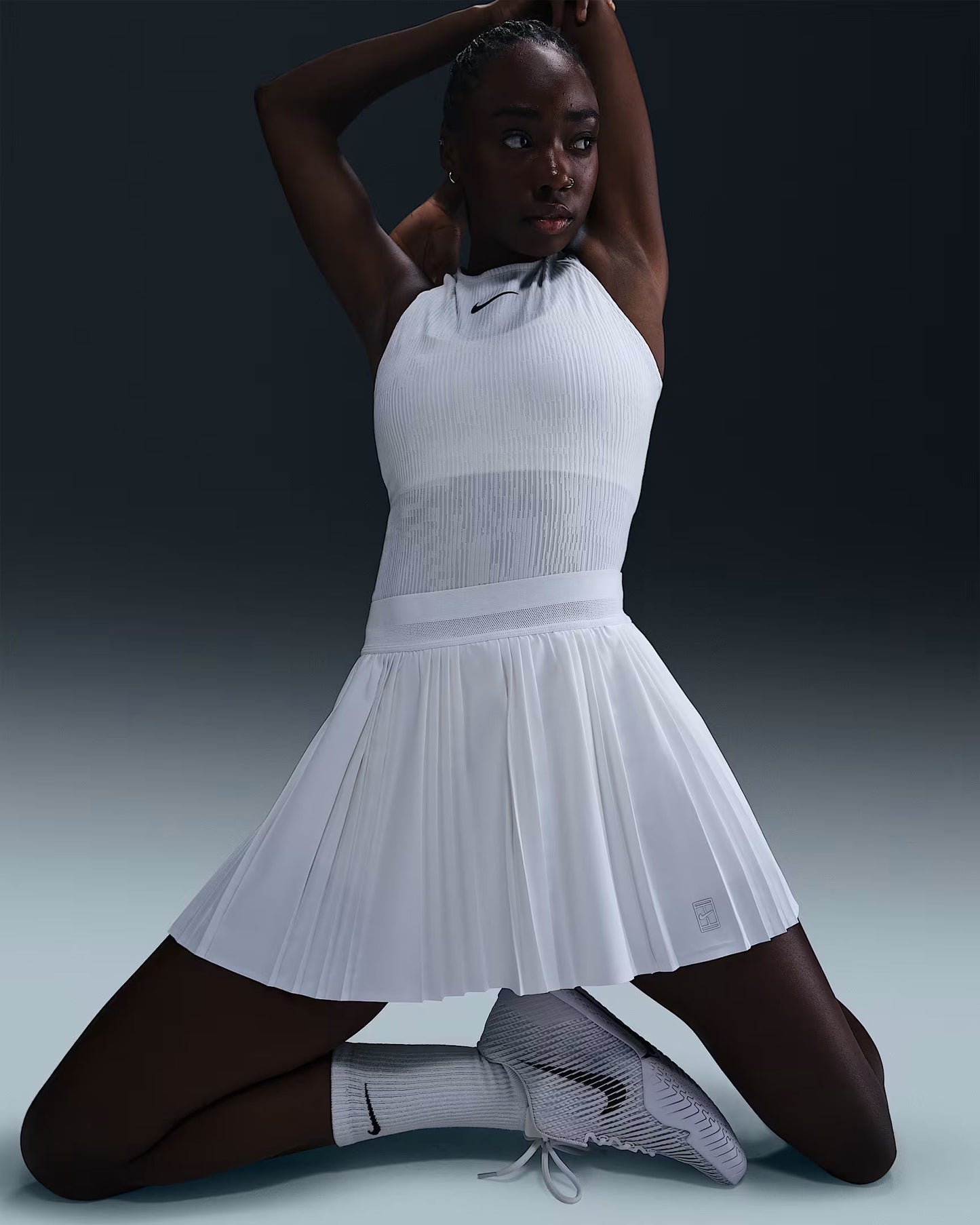 NikeCourt Advantage Women's Dri-FIT Pleated Tennis Skirt - White - FZ6512-100