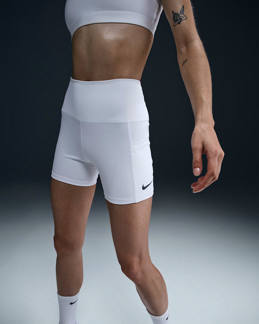 NikeCourt Women's Tennis Shorts - White Black - FZ6677-101