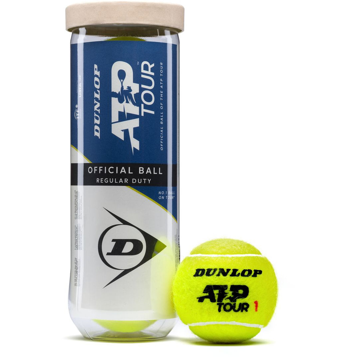 Dunlop ATP Tour Regular Duty tennis ball can with ball