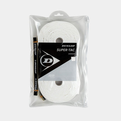 Dunlop Super Tac white 30-pack overgrip reel front
