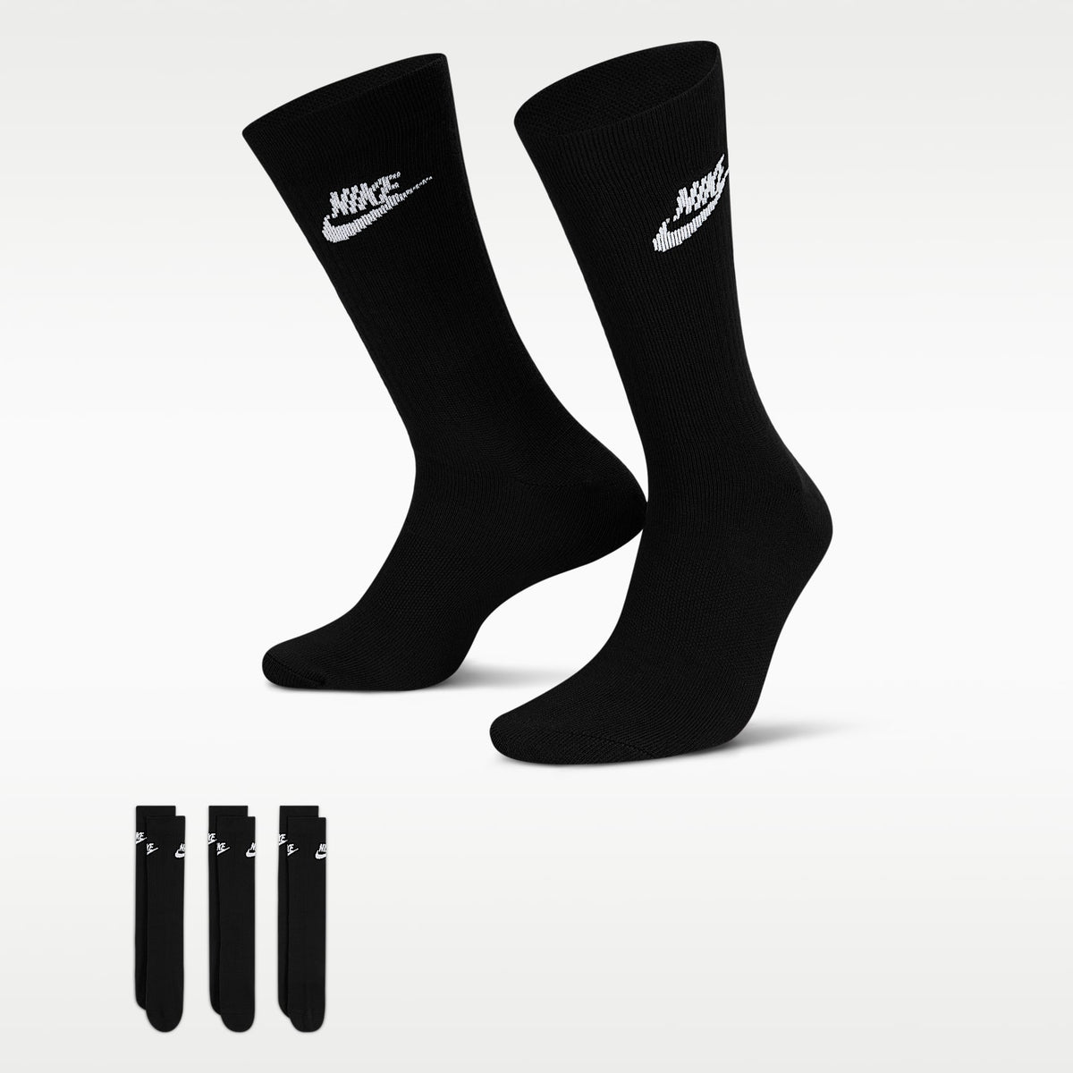 Nike Sportswear Everyday Essential Crew Socks Black front - DX5025-010