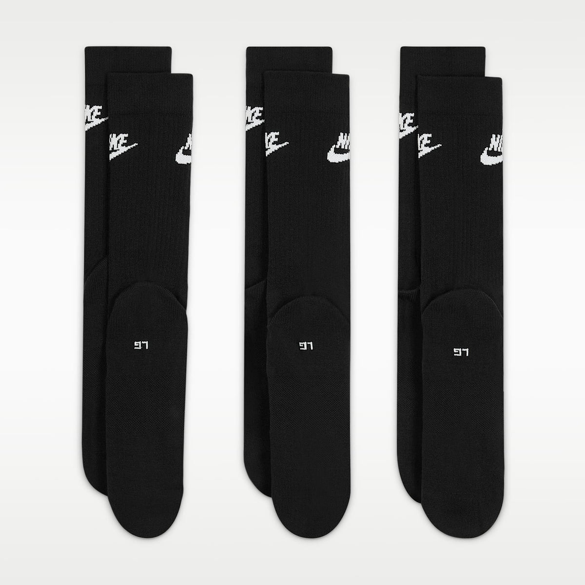 Nike Sportswear Everyday Essential Crew Socks Black alternate view 2 - DX5025-010