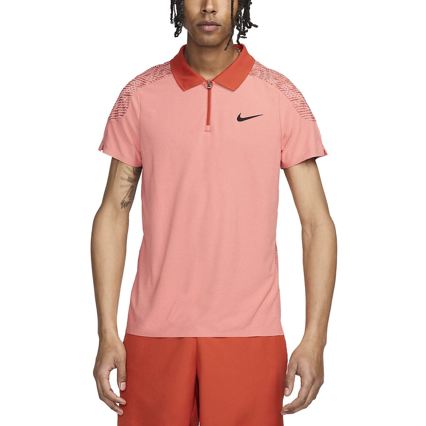 Nike Slam Men's Dri-FIT ADV Tennis Polo - Pink Quartz Rust Factor White - FD5244-606