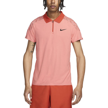 Nike Slam Men's Dri-FIT ADV Tennis Polo - Pink Quartz Rust Factor White - FD5244-606