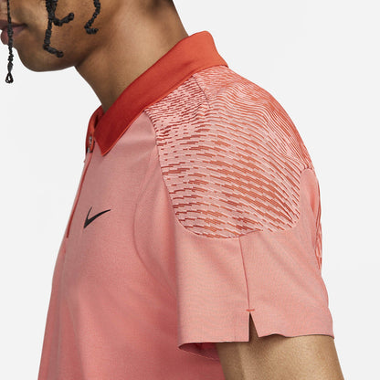 Nike Slam Men's Dri-FIT ADV Tennis Polo - Pink Quartz Rust Factor White - FD5244-606