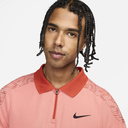 Nike Slam Men's Dri-FIT ADV Tennis Polo - Pink Quartz Rust Factor White - FD5244-606
