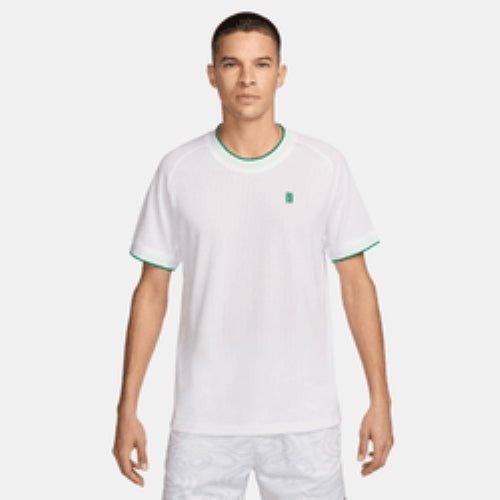 NikeCourt Heritage Men's Short-Sleeve Tennis Top - White - FN0318-100