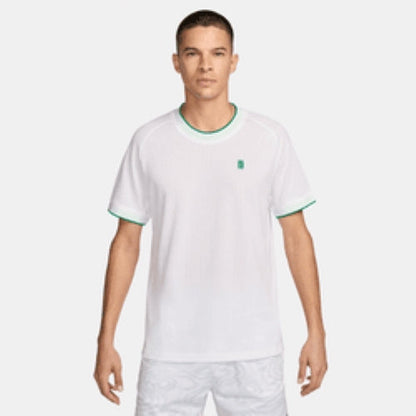 NikeCourt Heritage Men's Short-Sleeve Tennis Top - White - FN0318-100
