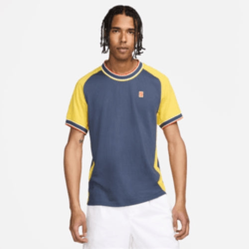 NikeCourt Heritage Men's Short-Sleeve Tennis Top - Thunder Blue - FN0318-437
