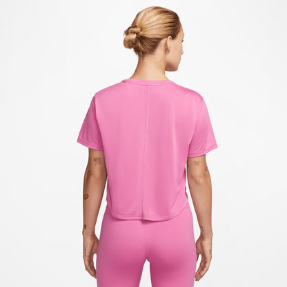 Nike Dri-FIT One Women's Standard Fit Short-Sleeve Cropped Top - Cosmic Fuchsia White - DD4954-665