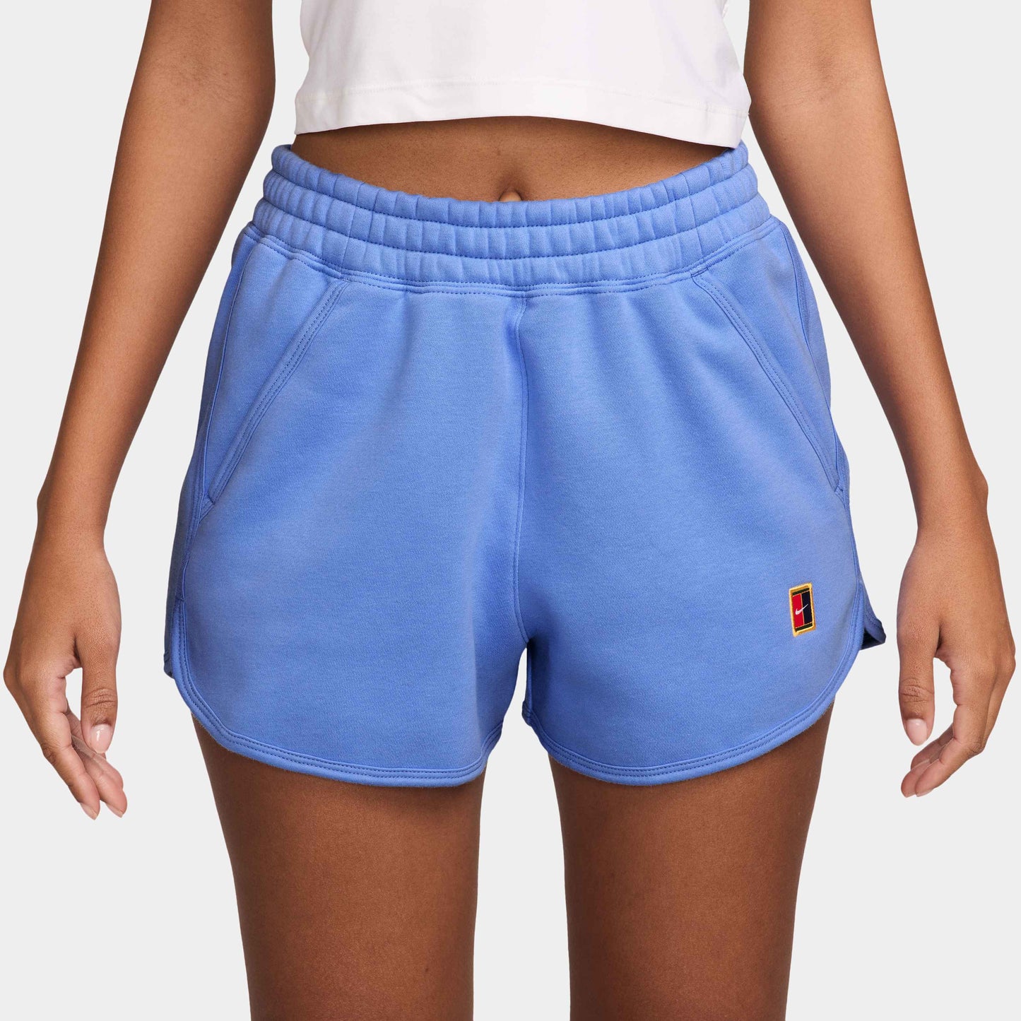 NikeCourt Heritage Women's Mid-Rise Fleece Tennis Shorts - Royal Pulse - HJ8990-494