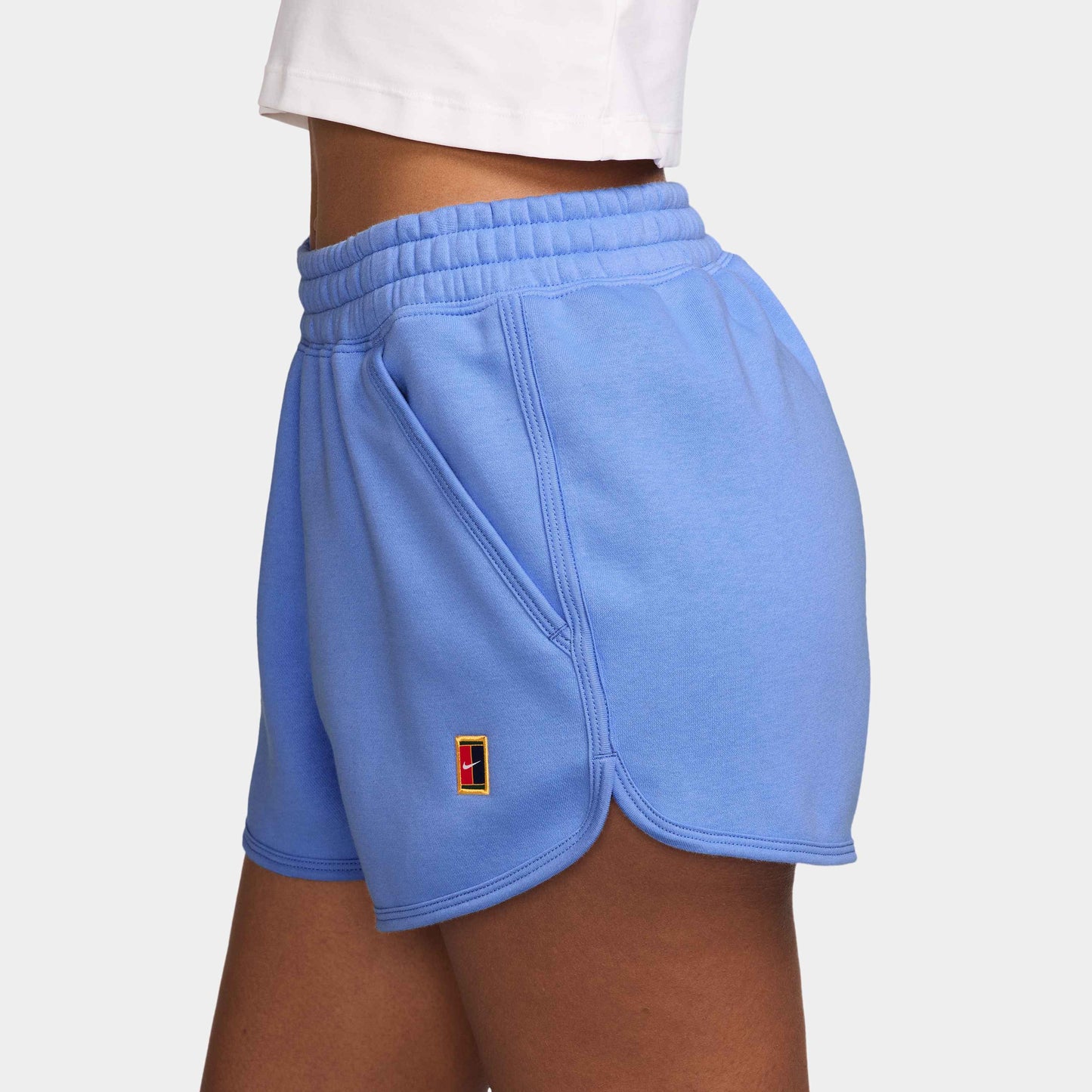 NikeCourt Heritage Women's Mid-Rise Fleece Tennis Shorts - Royal Pulse - HJ8990-494