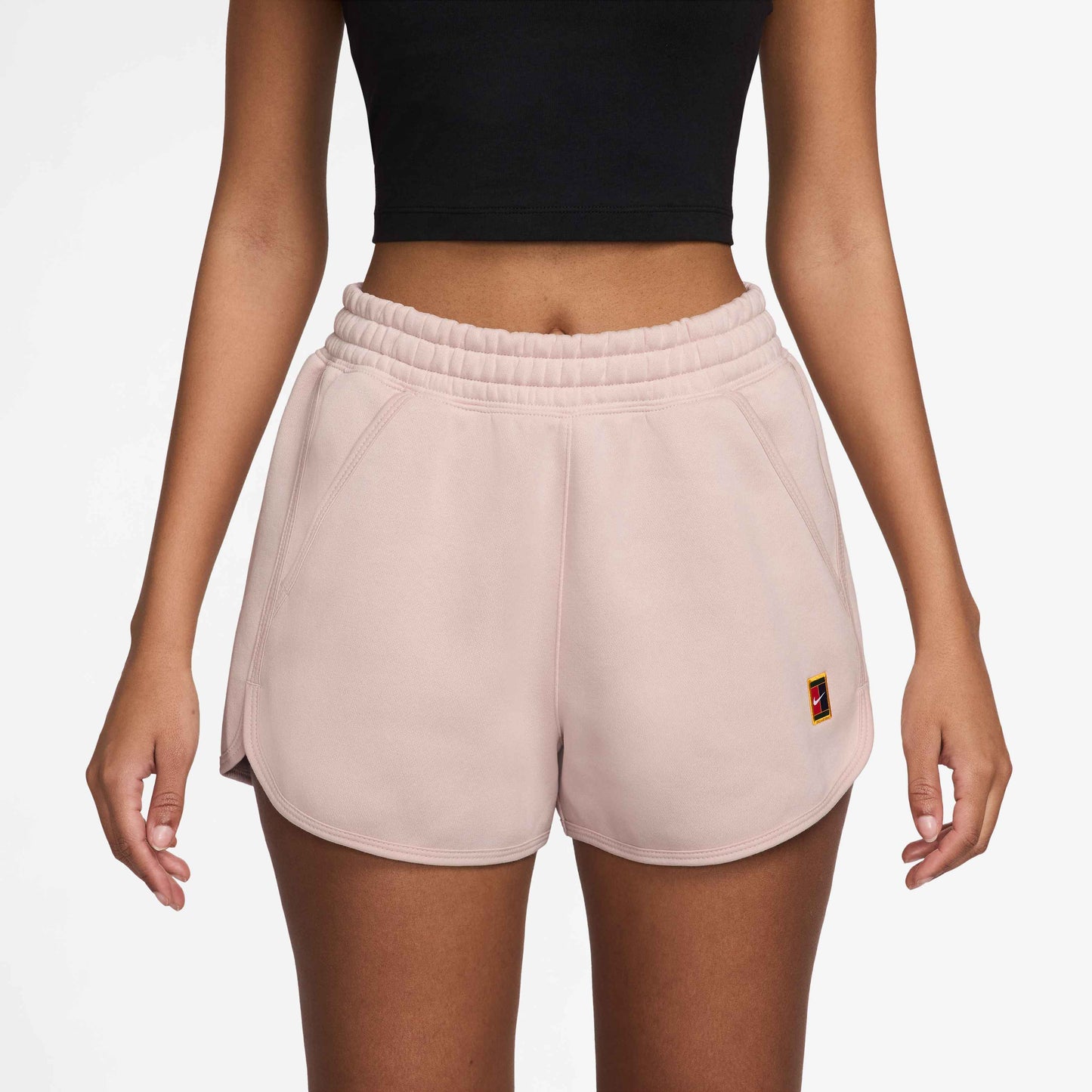 NikeCourt Heritage Women's Mid-Rise Fleece Tennis Shorts - Silt Red - HJ8990-667
