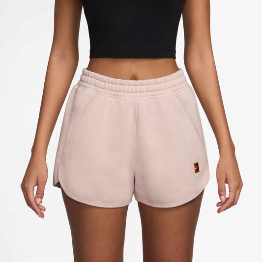 NikeCourt Heritage Women's Mid-Rise Fleece Tennis Shorts - Silt Red - HJ8990-667