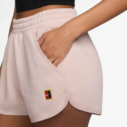 NikeCourt Heritage Women's Mid-Rise Fleece Tennis Shorts - Silt Red - HJ8990-667