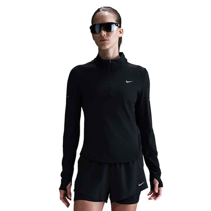 Nike Women's Swift Dri-FIT UV Half Zip Top - Black - HQ0499-010