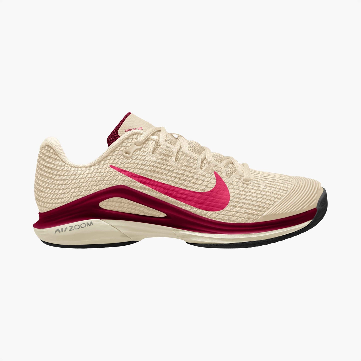 Nike Vapor 12 Women's Hard Court Tennis Shoes - Pale Ivory Rush Pink-Sail-Team Red - FV5554-104
