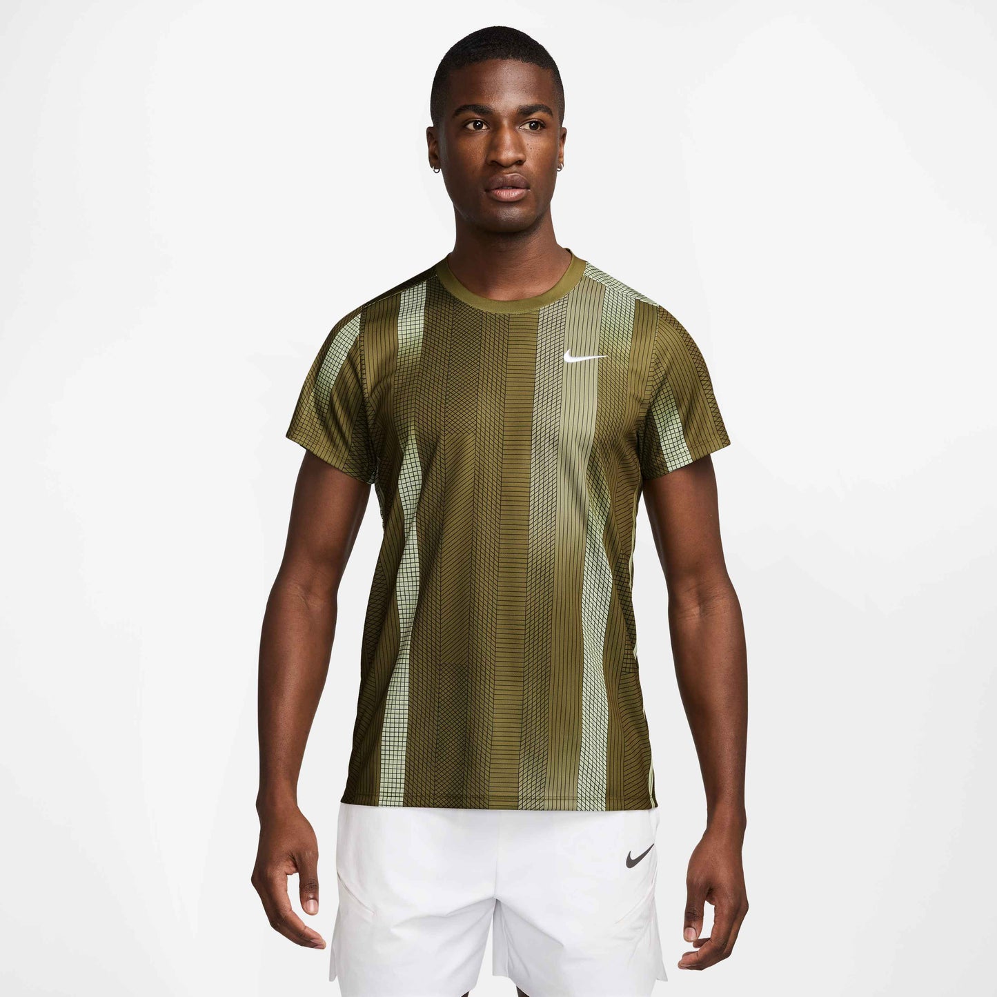 Nike Men's NikeCourt Dri-FIT Victory Top Print - Olive - HM6505-368